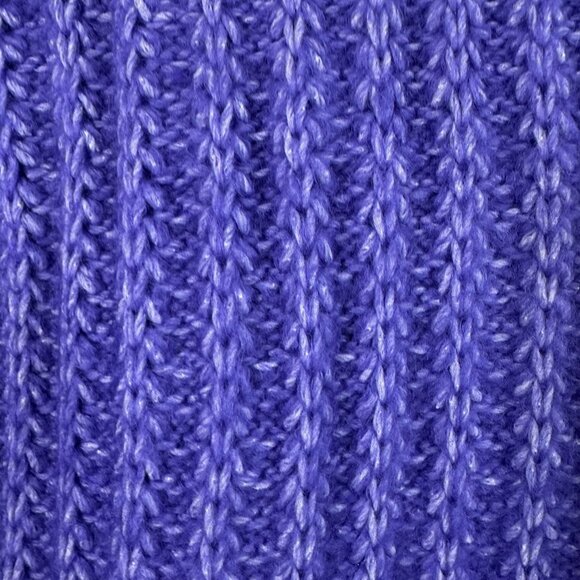 Vibrant Purple Fuzzy Textured Ribbed Sweater Long Sleeve Crewneck -NEW - Picture 11 of 11